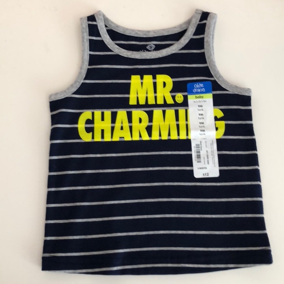 Okie Dokie Baby Boy Mr. Charming Tank Top - Picture 1 of 3